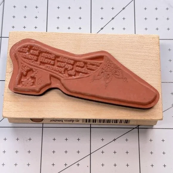 Dawn Houser Fashion Shoe Rubber Stamp 92594 French Words Slide Mule Heel Craft - Picture 2 of 4